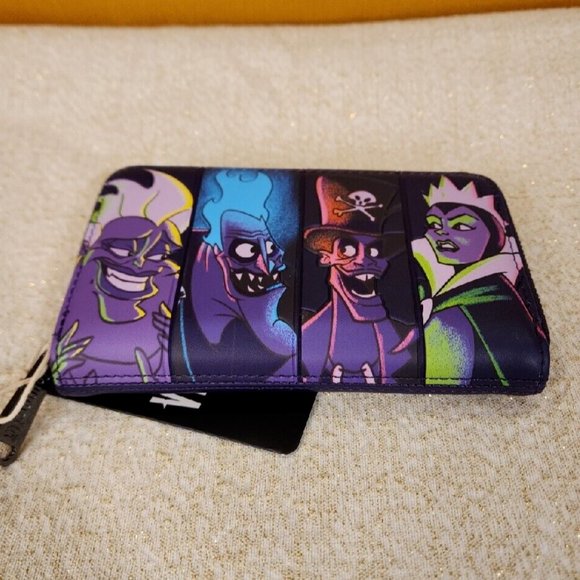 Loungefly Disney Villains In The Dark Zip Around Wallet Ursula Evil Queen NEW - Picture 8 of 14